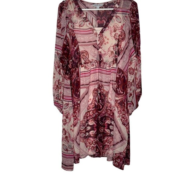 Ophelia Roe Floral Boho Dress Women's M Pink fairy grunge babydoll 70s flowy - Picture 1 of 16